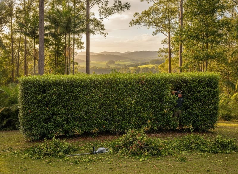 Hedge Trimming performed by Hobart Arborist in the Hobart